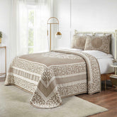 Lyron Cotton Blend Woven Jacquard Floral Scroll Bedspread Set